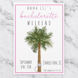 Tropiska Bachelorette-partiet Helg Itinerary Ring Inbjudningar