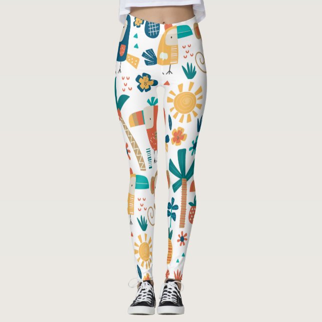 Tropiska backyard Arts Leggings (Framsida)