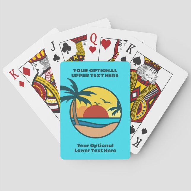 Tropiska bågsolnedgång casinokort (Baksidan)
