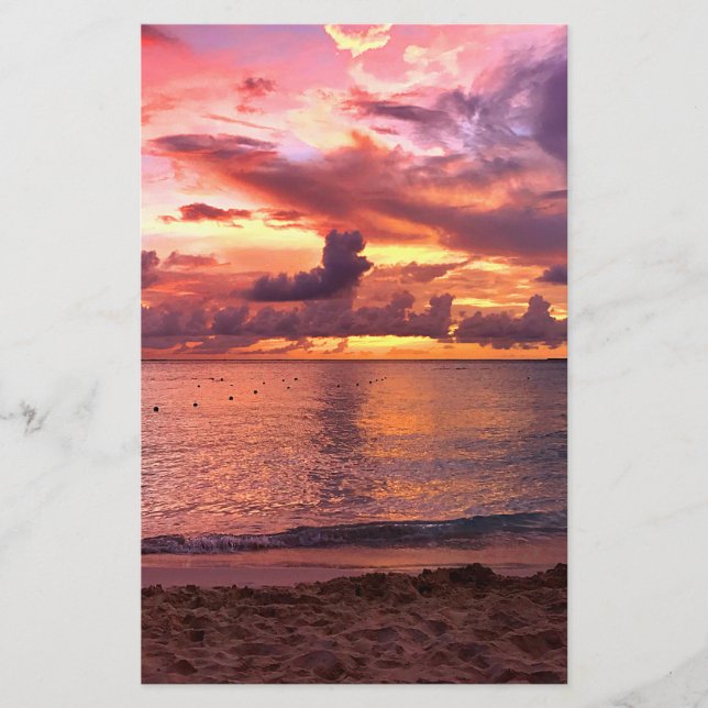 Tropiska bågsolnedgång flygblad (Framsidan)