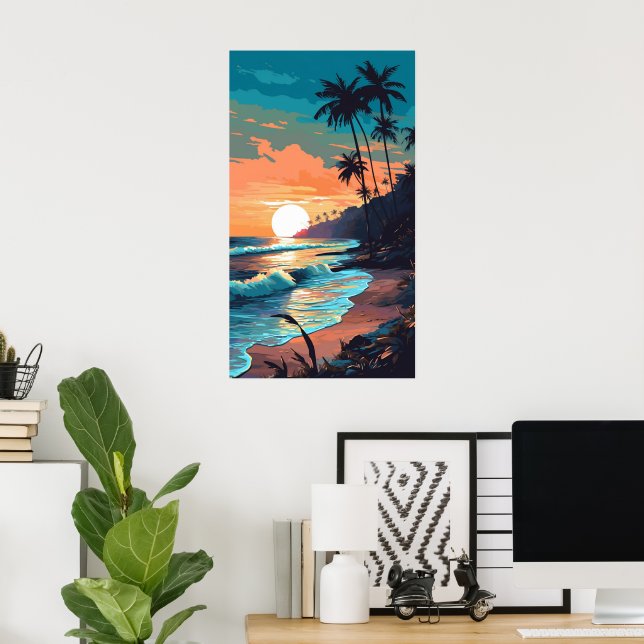 Tropiska bågsolnedgång poster (Hemmakontoret)