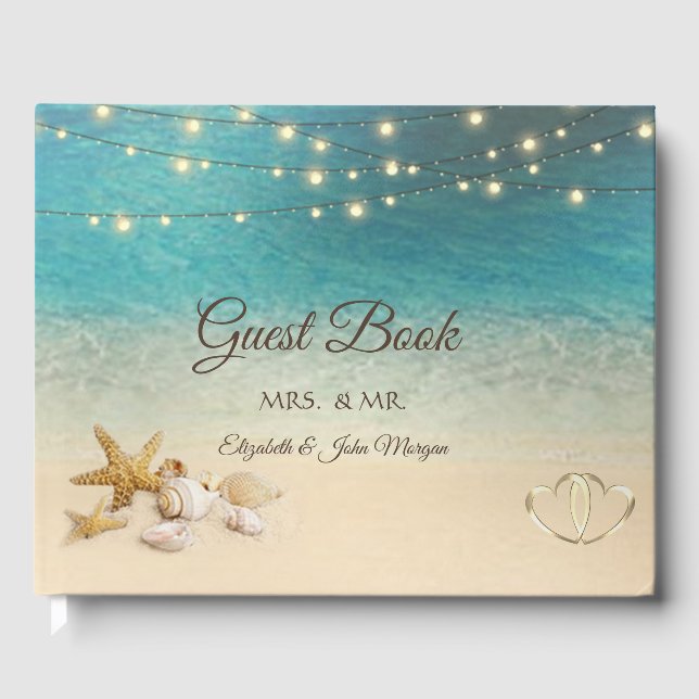 Tropiska bågstrutsar Hearts Bröllop Gästböcker (Framsida)