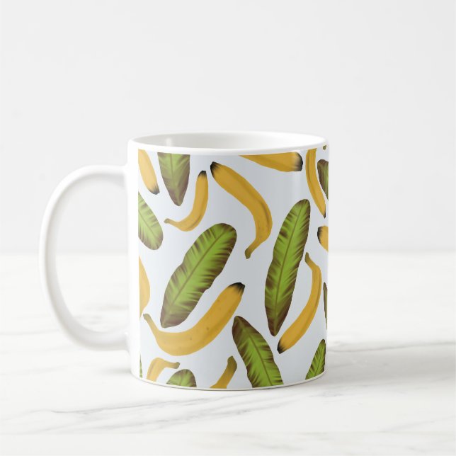 Tropiska Banana Löv Mönster Kaffemugg (Vänster)