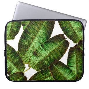 Tropiska bananers löv, djungel löv, sömlös flora laptop fodral