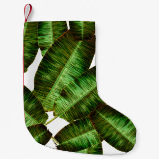 Tropiska bananers löv, djungel löv, sömlös flora liten julstrumpa