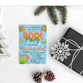 Tropiska Bassäng Party | Sommardag-inbjudan Inbjudningar