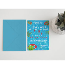 Tropiska Bassäng Party | Sommardag-inbjudan Inbjudningar