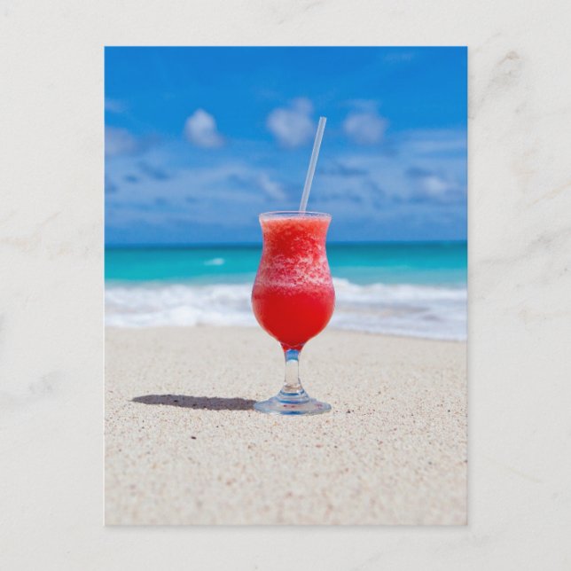 TROPISKA BEACH COCKTAIL DRINK POSTCARDS VYKORT (Framsida)