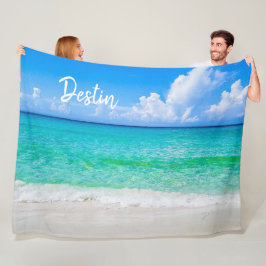 Tropiska Beach Destin Florida Turquise Sea Fleecefilt