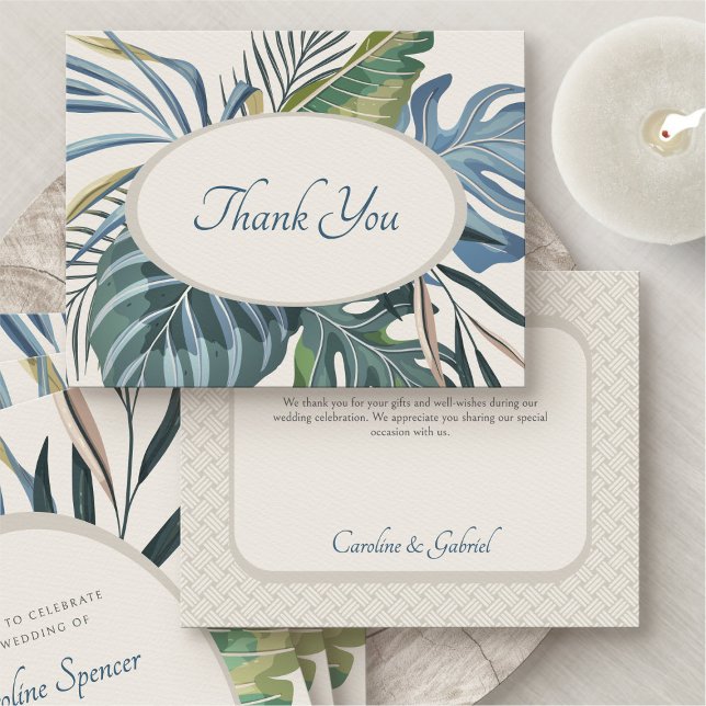 Tropiska Beach Handflatan Bröllop Tack Kort (Skapare uppladdad)