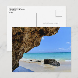 Tropiska Beach Kusten med Stora Sten Vykort