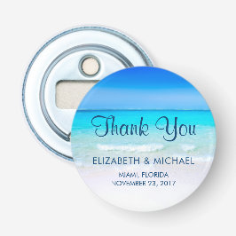 Tropiska Beach med turkos Sea Bröllop Tack Flasköppnare