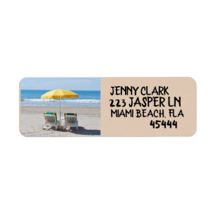 TROPISKA BEACH- OCH CHAIRS-RETURETIKETTER RETURADRESS ETIKETT