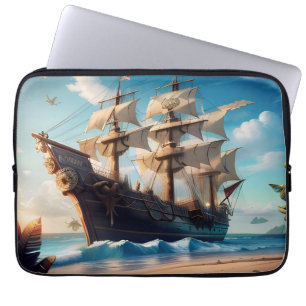 Tropiska Beach Pirat Frakt Laptop Fodral