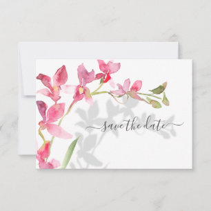 Tropiska Beach Rosa Orchids med Shadows Spara Datumet
