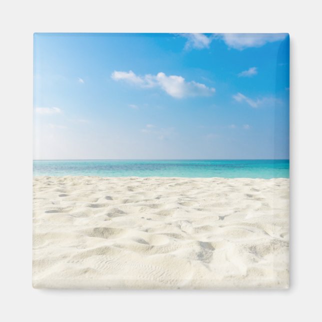 Tropiska Beach Sea Sand Himlar och sommardagen Magnet (Framsidan)