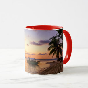 Tropiska Beach Tahiti Island Sunset Mugg
