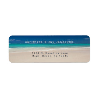 Tropiska Beach Turquise Ocean Returadress Etikett