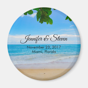 Tropiska Beach Vacation Island Bröllop Magnet