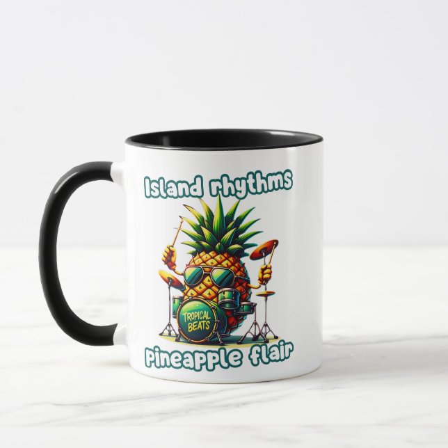 Tropiska Beats Pineapple Drummer Vibe Mugg (Vänster)