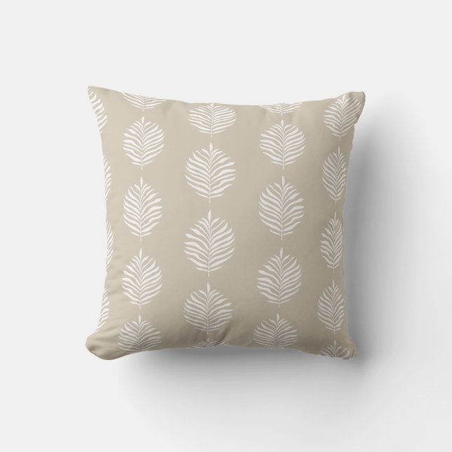 Tropiska beige Handflatan-beige Kudde (Framsida)