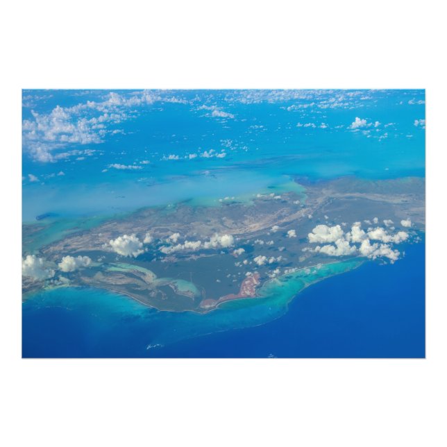 Tropiska blå Karibien och ön Fototryck (Framsidan)