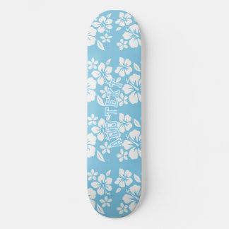 Tropiska blå persikoblommor mini skateboard bräda 18,5 cm