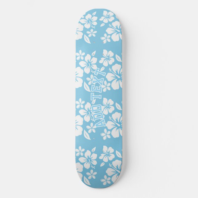 Tropiska blå persikoblommor mini skateboard bräda 18,5 cm (Framsida)