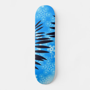Tropiska blå stjärnor skateboard bräda 19,5 cm