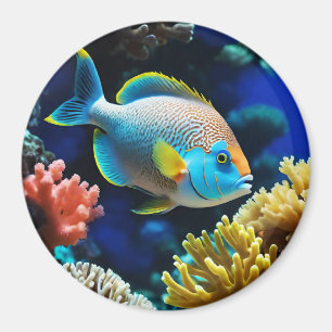 Tropiska blåa fiskar magnet