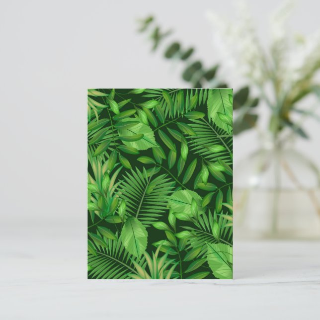 Tropiska blad 3 vykort (Stående Fram)