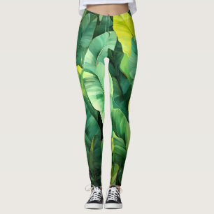 Tropiska blad Abstrakt botanisk djungel natur Leggings