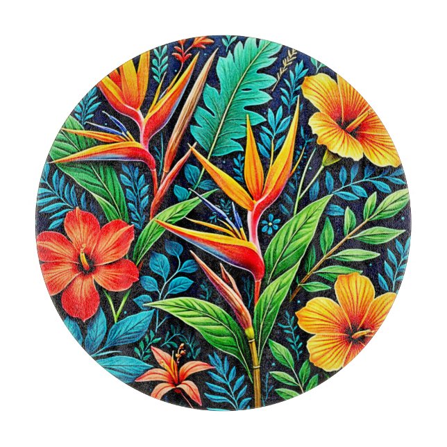 Tropiska blad blommar konst (Framsidan)