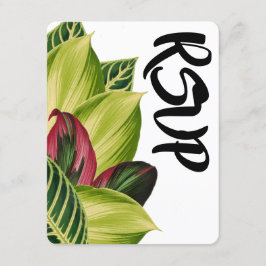 Tropiska blad bröllop svarar OSA kort