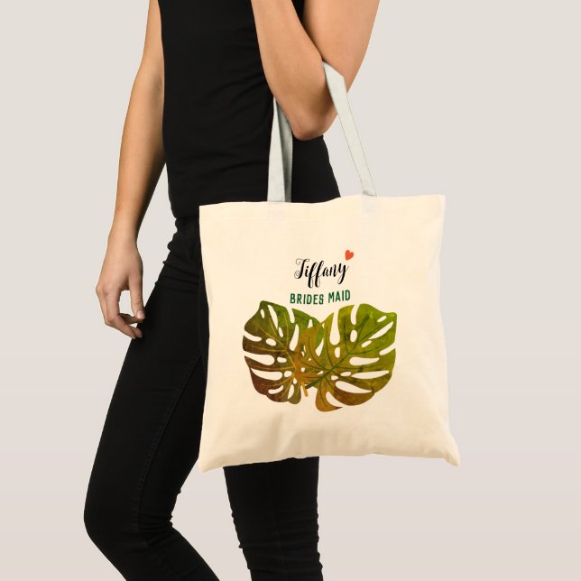 Tropiska blad Brudtjänst Namn Tygkasse (Framsida (produkt))