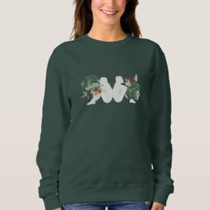Tropiska blad & Fåglar Minimal Naturdesign T Shirt