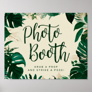 Tropiska blad Fotobås Bröllopsmottagningsskylt Poster