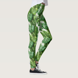 Tropiska blad Grön botanisk mönster Leggings