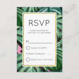 Tropiska blad Grön och frodig enkel RSVP OSA Kort
