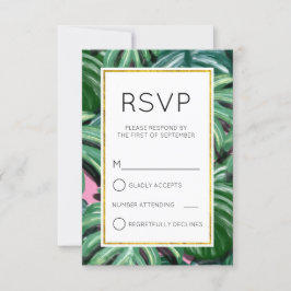 Tropiska blad Grön och frodig enkel RSVP OSA Kort