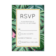 Tropiska blad gröna och frodiga Enkla RSVP