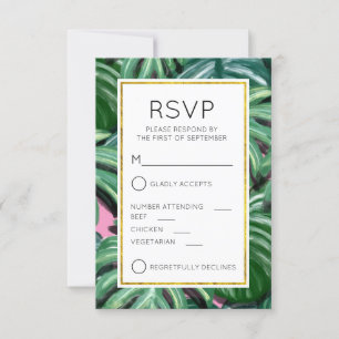 Tropiska blad gröna och frodiga RSVP OSA Kort