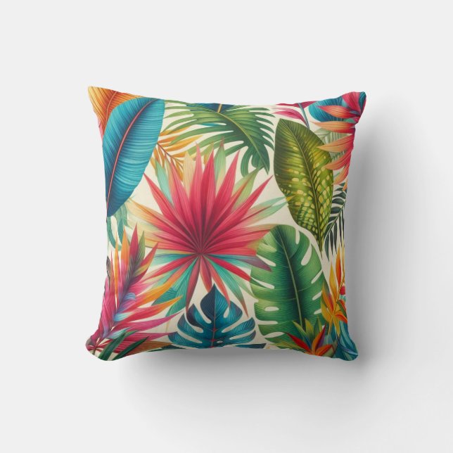 Tropiska blad hawaiimönster kudde (Framsida)