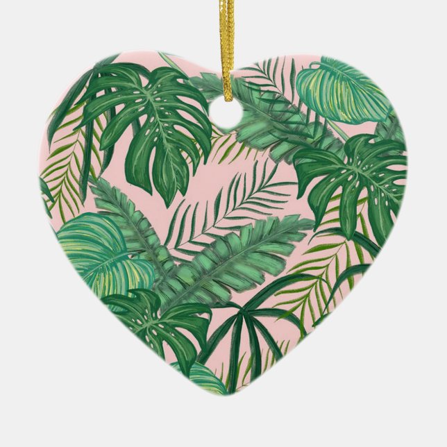 Tropiska blad julgransprydnad keramik (Framsidan)