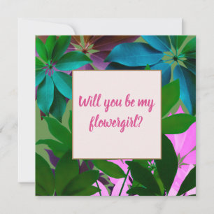 Tropiska blad, Kommer du att vara min blomsterflic Tack Kort