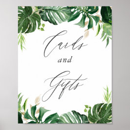Tropiska blad Kort och presenter Bröllopsskylt Poster