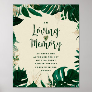 Tropiska blad Minnesmärke till minne av älskade Mi Poster