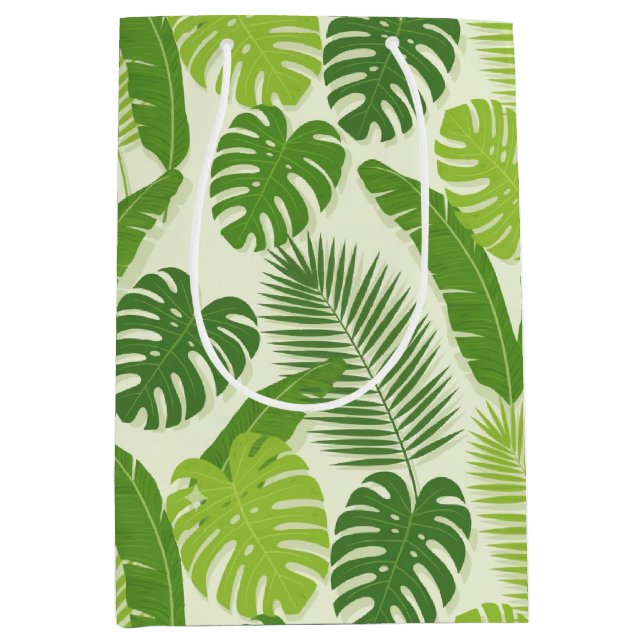 Tropiska blad & Monstera Sömlöst Mönster (Framsidan)