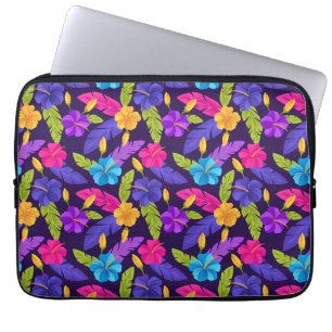Tropiska blad och blommor Mönster-23857 Laptop Fodral