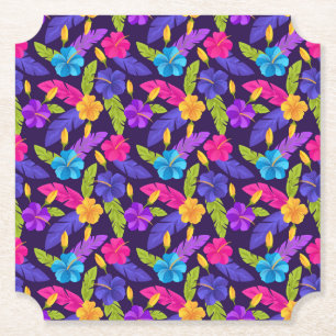 Tropiska blad och blommor Mönster-23857 Underlägg Papper